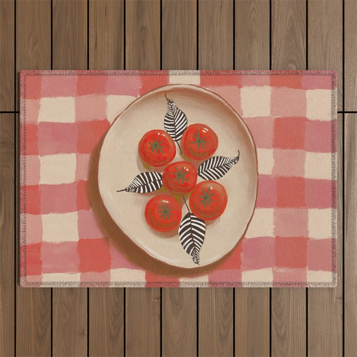 Tomato Picnic Outdoor Rug Gallery Image 1