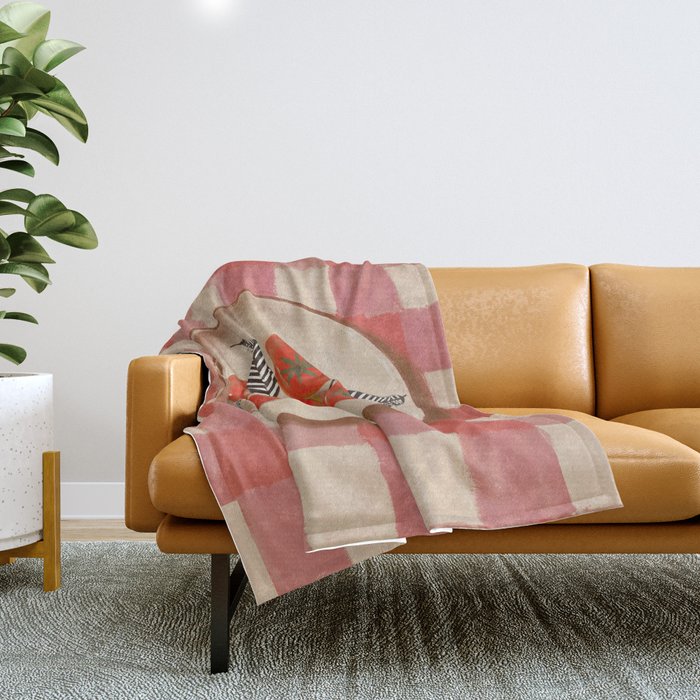 Tomato Picnic Throw Blanket Gallery Image 1