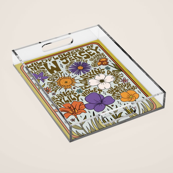 New Jersey Wildflowers Acrylic Tray Gallery Image 1
