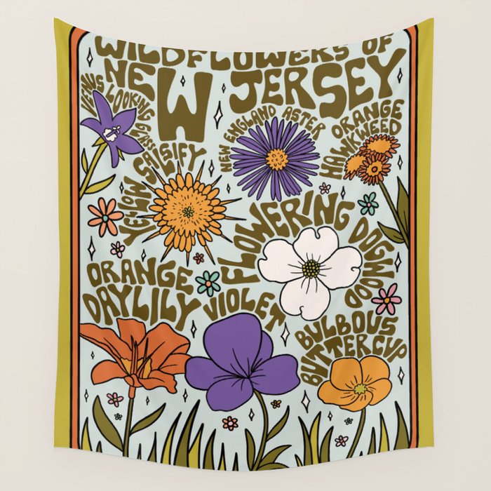 New Jersey Wildflowers Wall Tapestry Gallery Image 1
