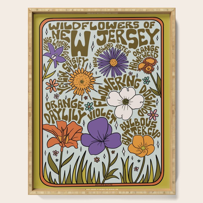 New Jersey Wildflowers Serving Tray Gallery Image 1
