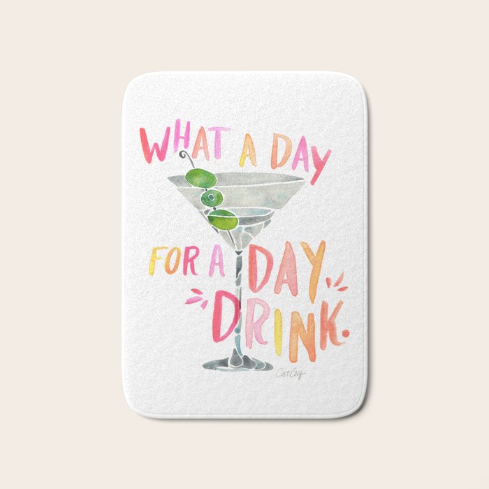 What a Day for a Day Drink â Melon Typography Bath Mat Gallery Image 1