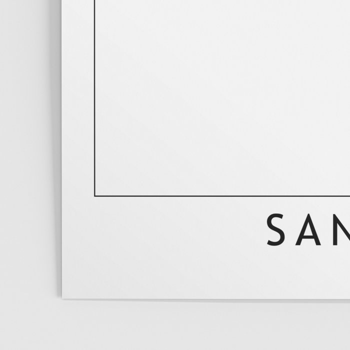 San Diego White Map Poster Gallery Image 3