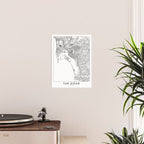 San Diego White Map Poster Gallery Image 2