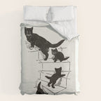 Cat With Kitten On Stairs Duvet Cover Gallery Image 6
