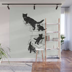 Cat With Kitten On Stairs Wall Mural Gallery Image 1