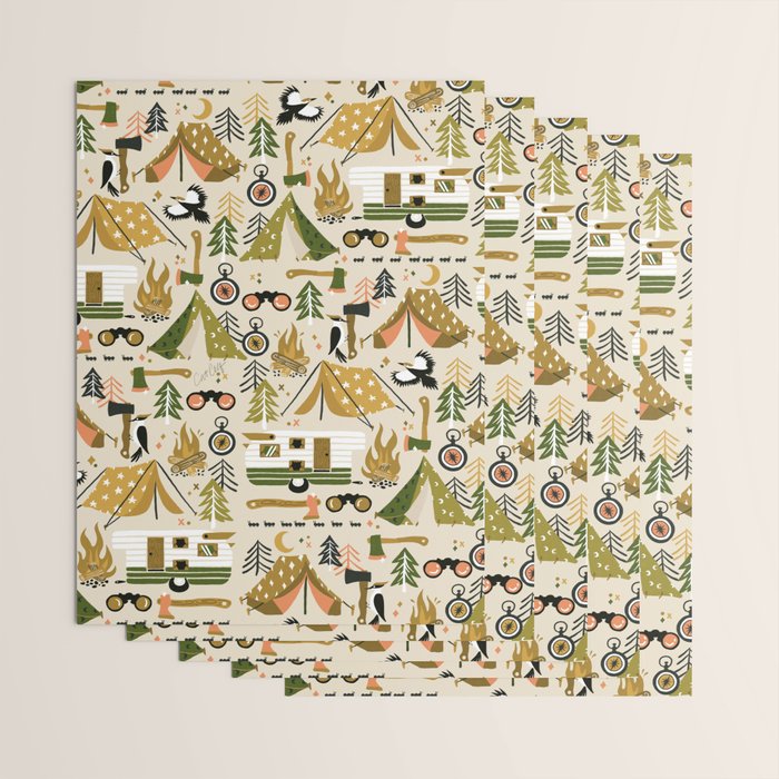 Camping Kit - Olive Palette Wrapping Paper Gallery Image 3