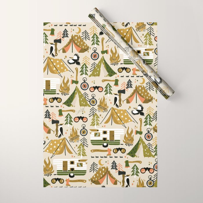 Camping Kit - Olive Palette Wrapping Paper Gallery Image 1