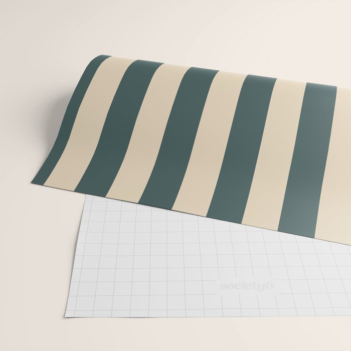 Green And Cream Vertical Stripes Wrapping Paper Gallery Image 2