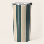 Green And Cream Vertical Stripes Travel Mug Gallery Image 2