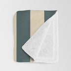 Green And Cream Vertical Stripes Throw Blanket Gallery Image 3