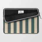 Green And Cream Vertical Stripes Laptop Sleeve Gallery Image 2
