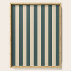 Green And Cream Vertical Stripes Serving Tray Gallery Image 1