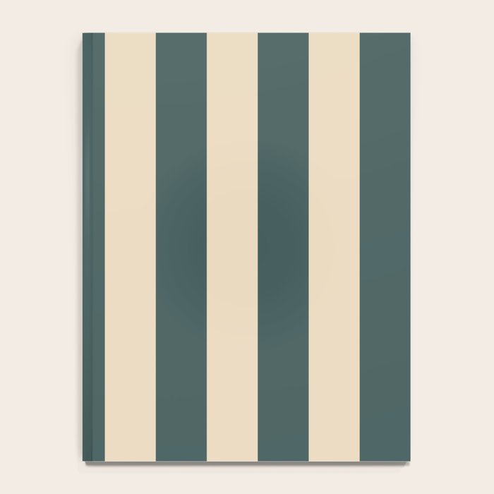 Green And Cream Vertical Stripes Notebook Gallery Image 4