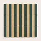 Green And Cream Vertical Stripes Wood Wall Art Gallery Image 1