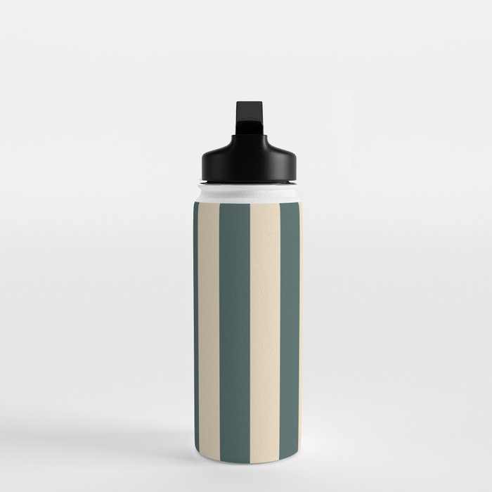 Green And Cream Vertical Stripes Water Bottle Gallery Image 3