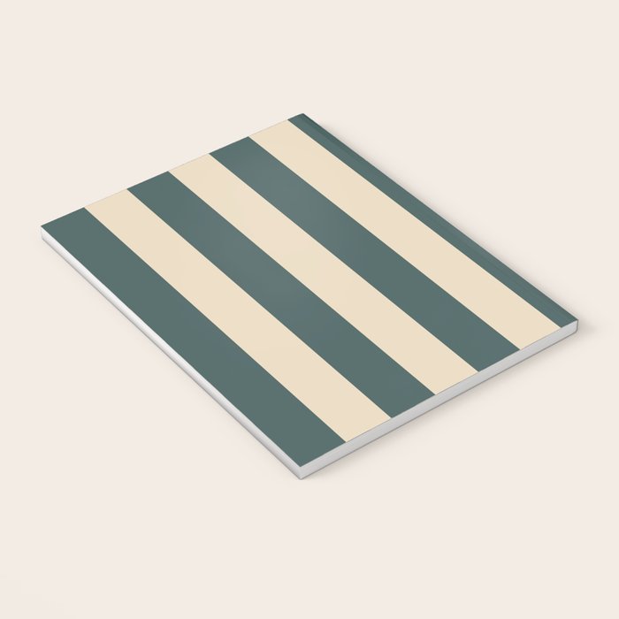 Green And Cream Vertical Stripes Notebook Gallery Image 3