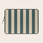 Green And Cream Vertical Stripes Laptop Sleeve Gallery Image 1
