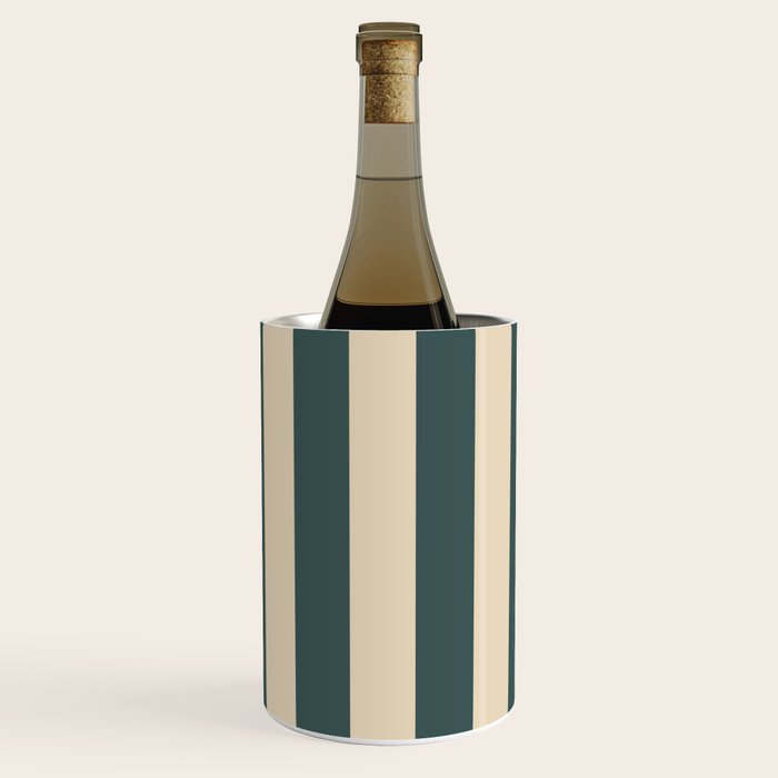 Green And Cream Vertical Stripes Wine Chiller Gallery Image 3