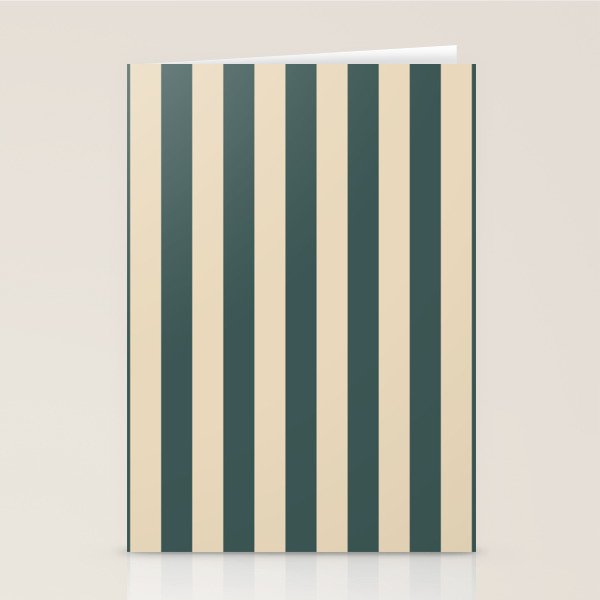 Green And Cream Vertical Stripes Stationery Card Gallery Image 2