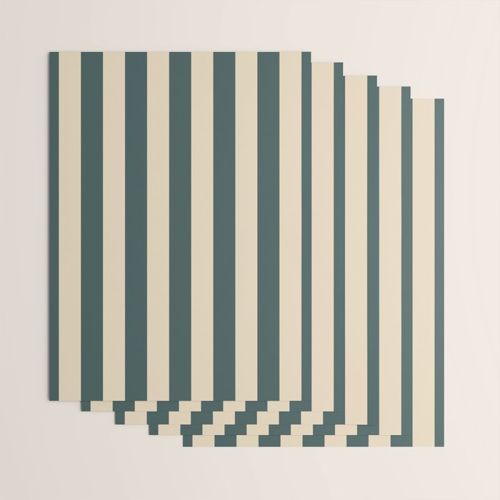 Green And Cream Vertical Stripes Wrapping Paper Gallery Image 3