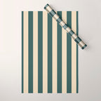 Green And Cream Vertical Stripes Wrapping Paper Gallery Image 1