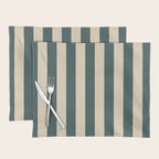 Green And Cream Vertical Stripes Placemat Gallery Image 1