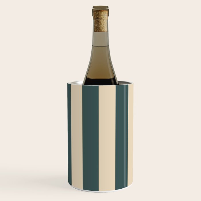 Green And Cream Vertical Stripes Wine Chiller Gallery Image 2