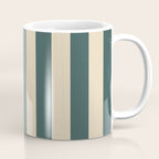 Green And Cream Vertical Stripes Coffee Mug Gallery Image 1