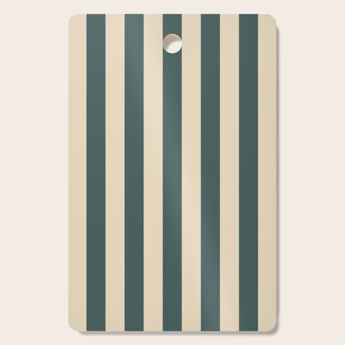 Green And Cream Vertical Stripes Cutting Board Gallery Image 1