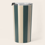 Green And Cream Vertical Stripes Travel Mug Gallery Image 3