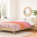 Pink and Orange, Blended Abstract Stripes, Sunset Vibes Duvet Cover Gallery Image 2