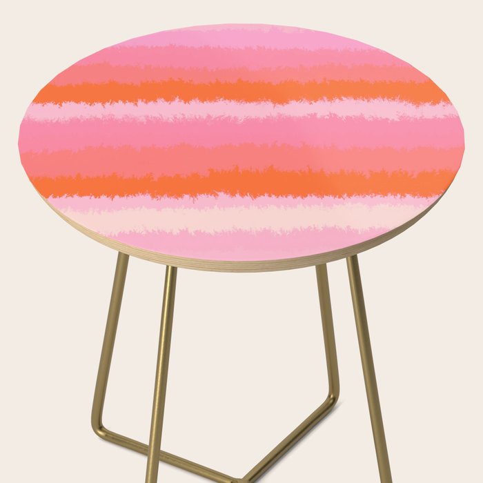 Pink and Orange, Blended Abstract Stripes, Sunset Vibes Side Table Gallery Image 2