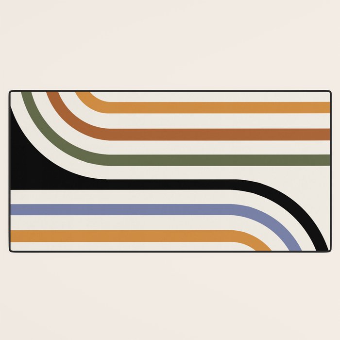 Bold Curvature Stripes VIII Desk Mat Gallery Image 3