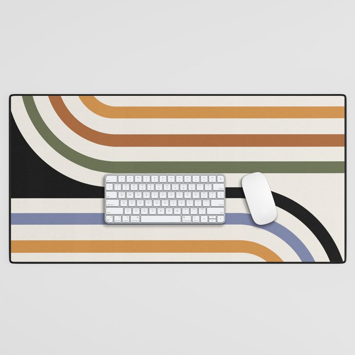 Bold Curvature Stripes VIII Desk Mat Gallery Image 1