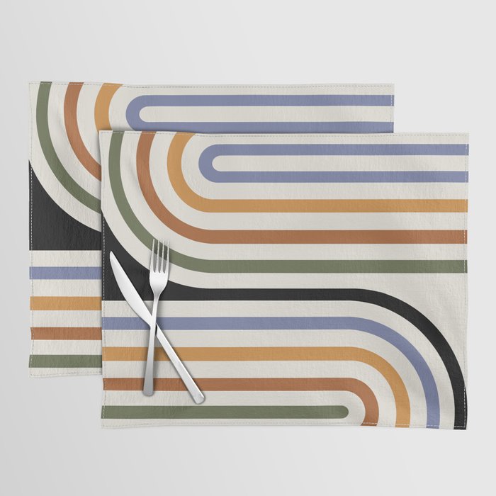 Bold Curvature Stripes VIII Placemat Gallery Image 1