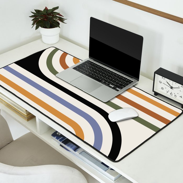 Bold Curvature Stripes VIII Desk Mat Gallery Image 2