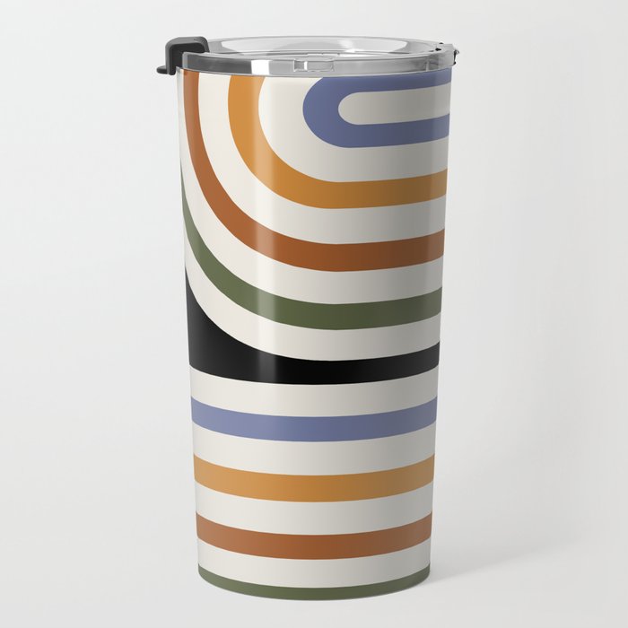 Bold Curvature Stripes VIII Travel Mug Gallery Image 3