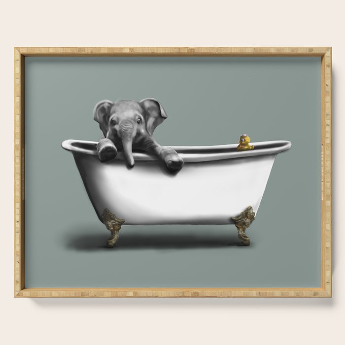 Elephant in Bath Serving Tray Gallery Image 1