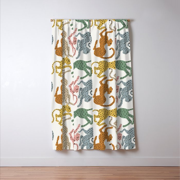 Rainbow Cheetah Window Curtain Gallery Image 3