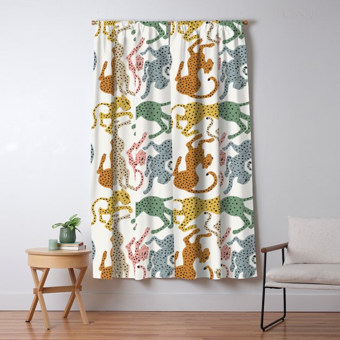 Rainbow Cheetah Window Curtain Gallery Image 5