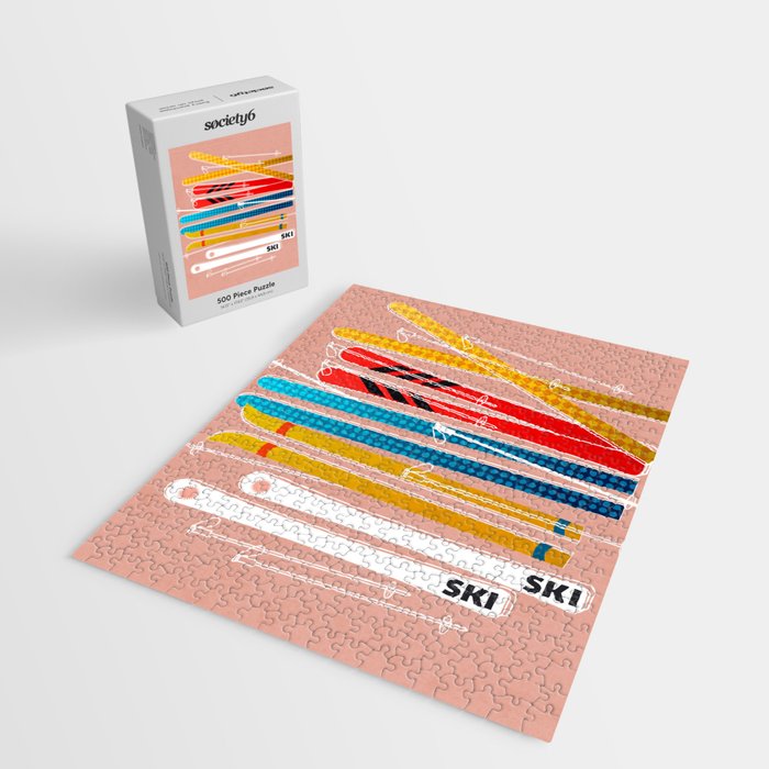 Colorful Ski Illustration and Pattern no 2 Jigsaw Puzzle Gallery Image 2