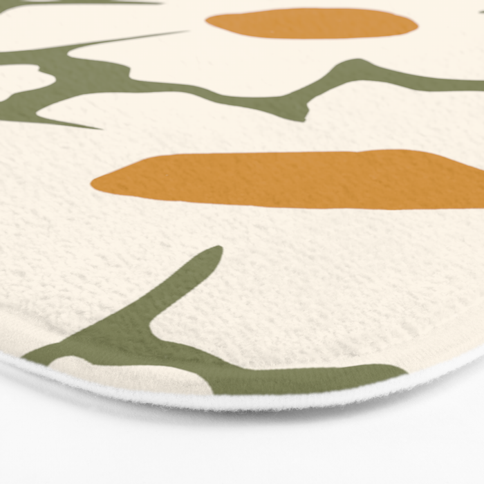 Cute retro floral art Bath Mat Gallery Image 3