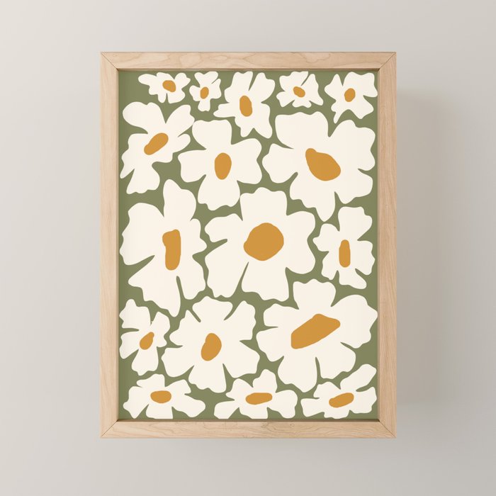 Cute retro floral art Mini Art Print Gallery Image 1