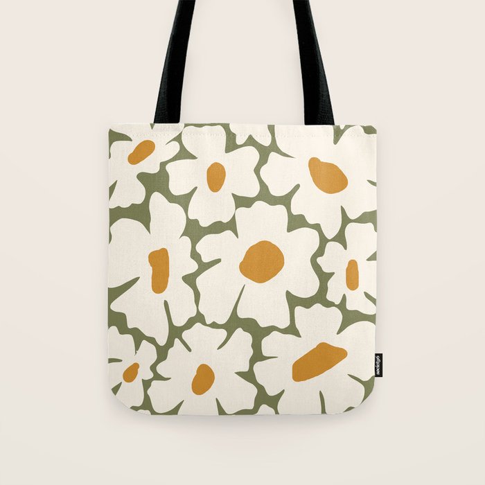 Cute retro floral art Tote Bag Gallery Image 1
