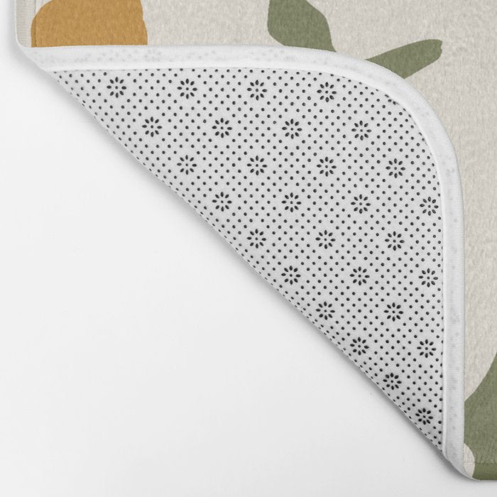 Cute retro floral art Bath Mat Gallery Image 2