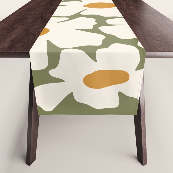 Cute retro floral art Table Runner Gallery Image 1