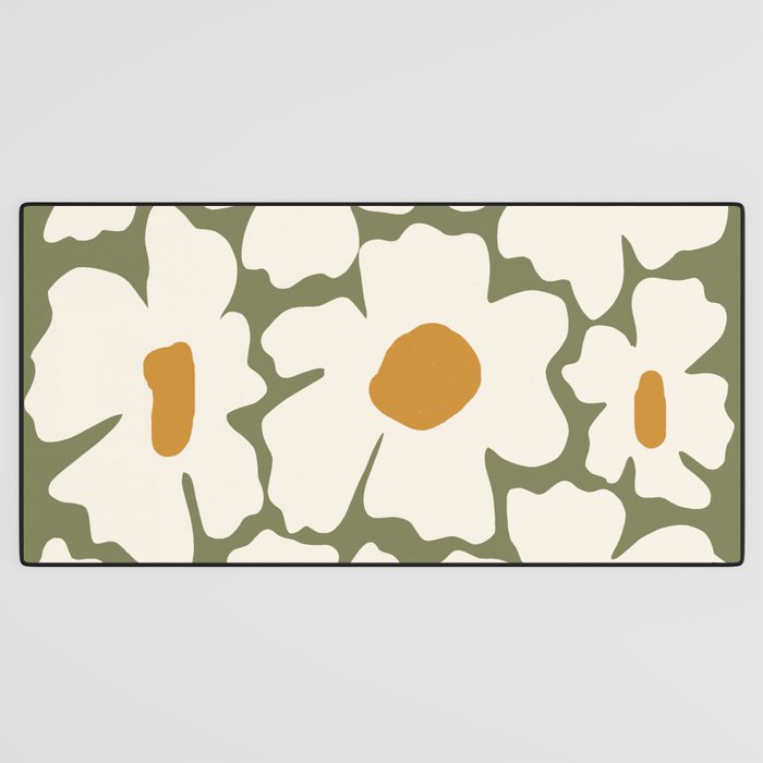 Cute retro floral art Desk Mat Gallery Image 3