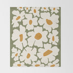 Cute retro floral art Throw Blanket Gallery Image 2