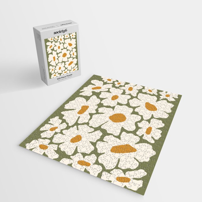 Cute retro floral art Jigsaw Puzzle Gallery Image 2